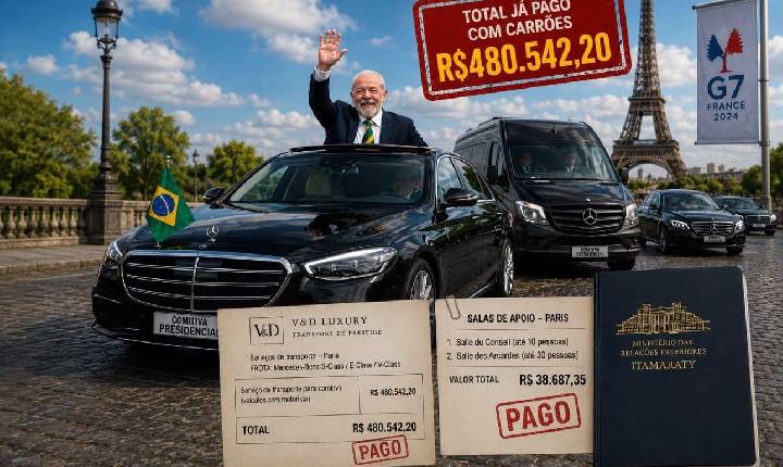 Governo já reservou e pagou carrões para Lula em Paris: R$480 mil
