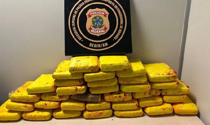 PF apreende 37 kg de skunk no Aeroporto de Manaus/AM