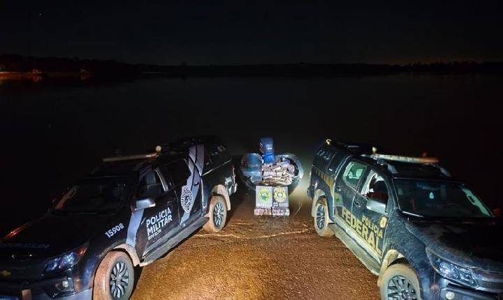 PF e PM apreendem mais de 880 quilos de maconha no Lago de Itaipu