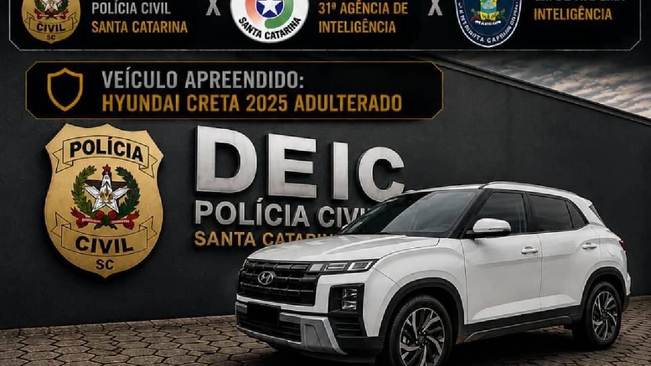 Polícia Civil e Forças de Segurança de Itapema apreendem veículo adulterado e investigam organização criminosa