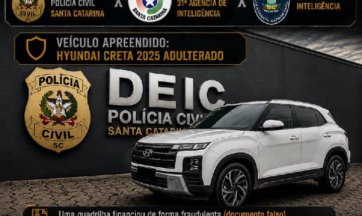 Polícia Civil e Forças de Segurança de Itapema apreendem veículo adulterado e investigam organização criminosa