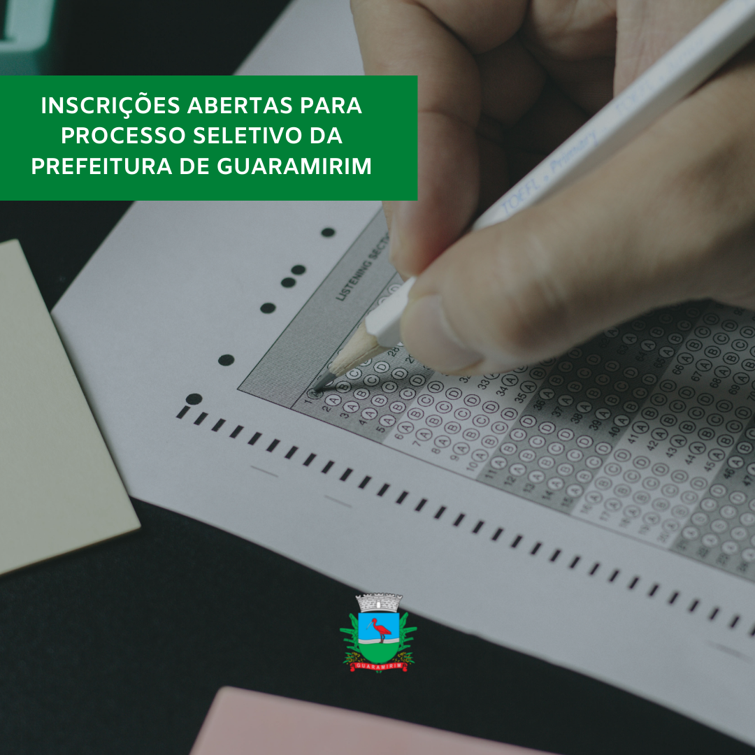Inscrições para o processo seletivo da Prefeitura de Guaramirim já estão abertas