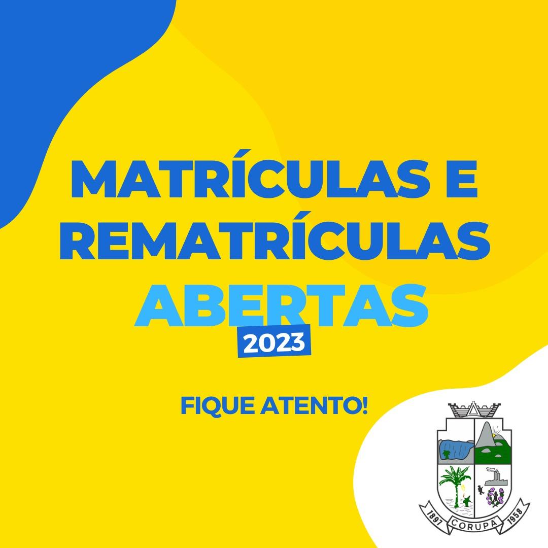 Matrículas para novos alunos em Corupá será de 21 a 25 de novembro