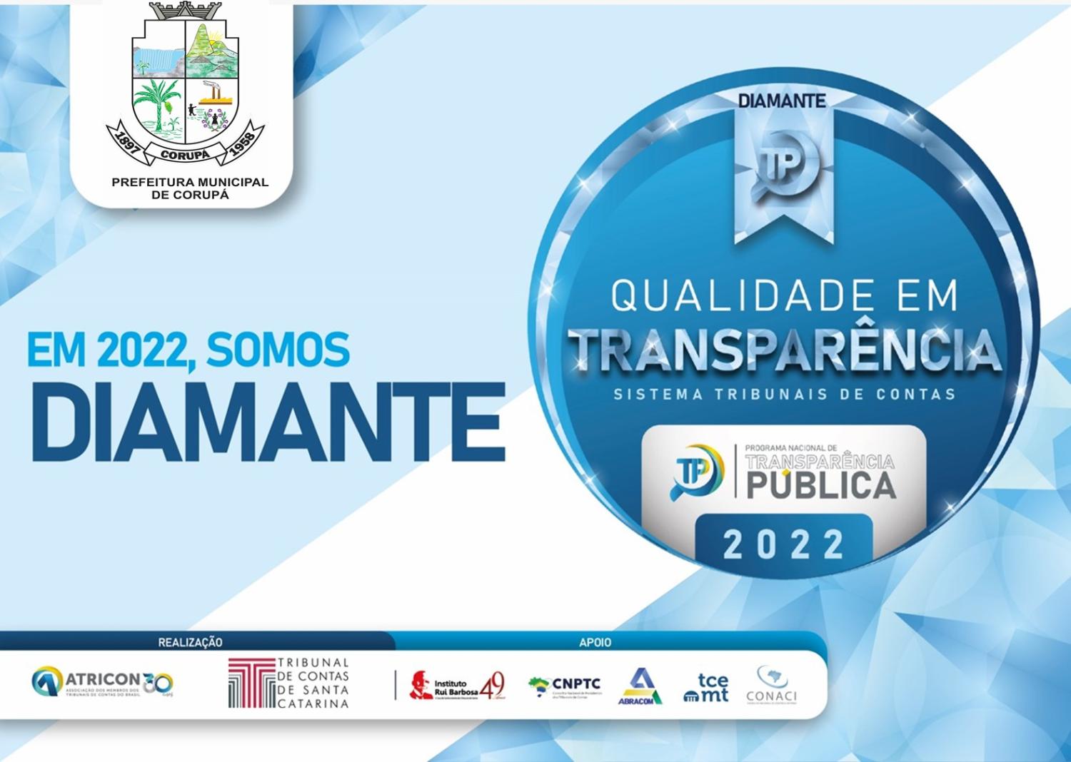 Prefeitura de Corupá recebe o selo de qualidade em transparência pública