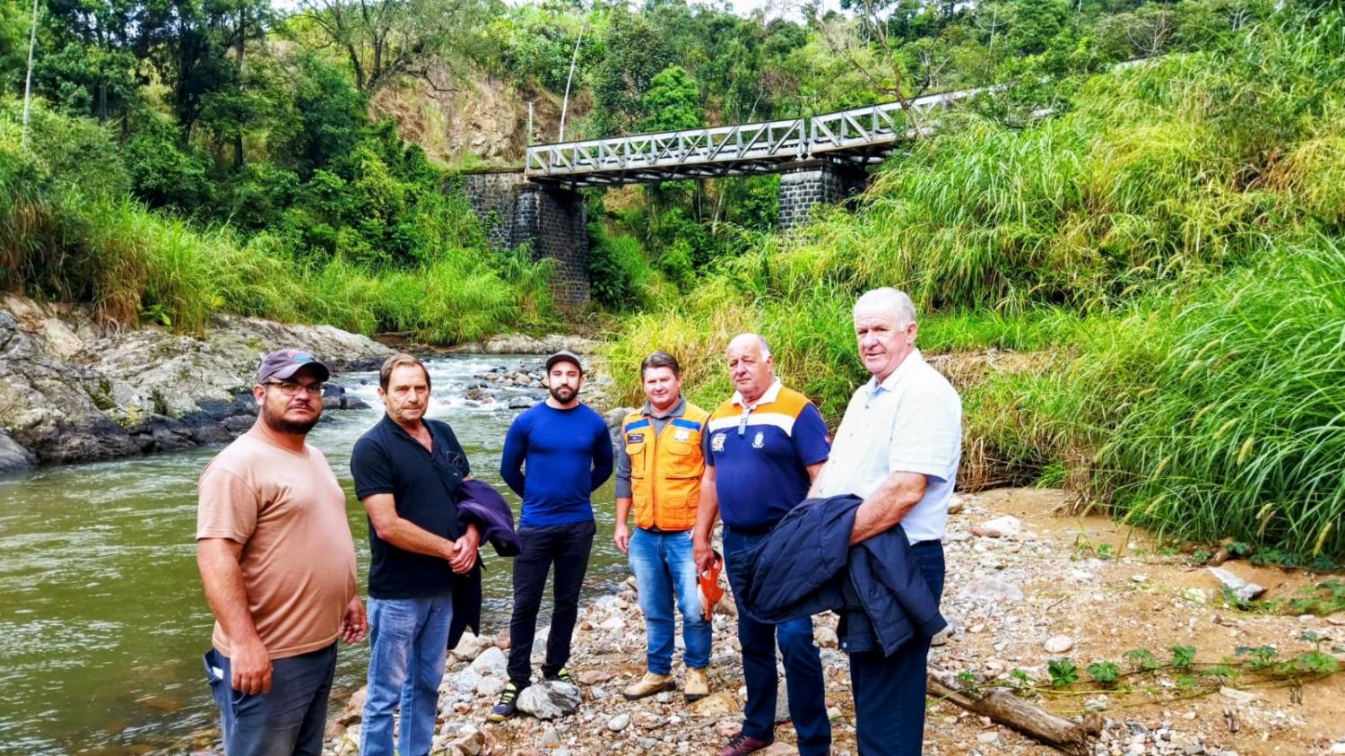 Ponte que foi destruída por enchente no Bairro Rio natal em Corupá será reconstruída
