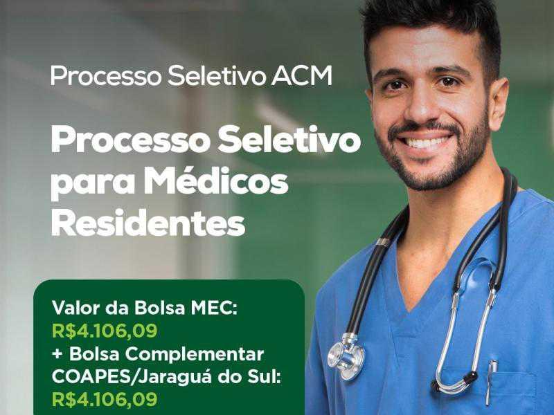 Aberto Processo Seletivo para Médicos Residentes em Jaraguá do Sul