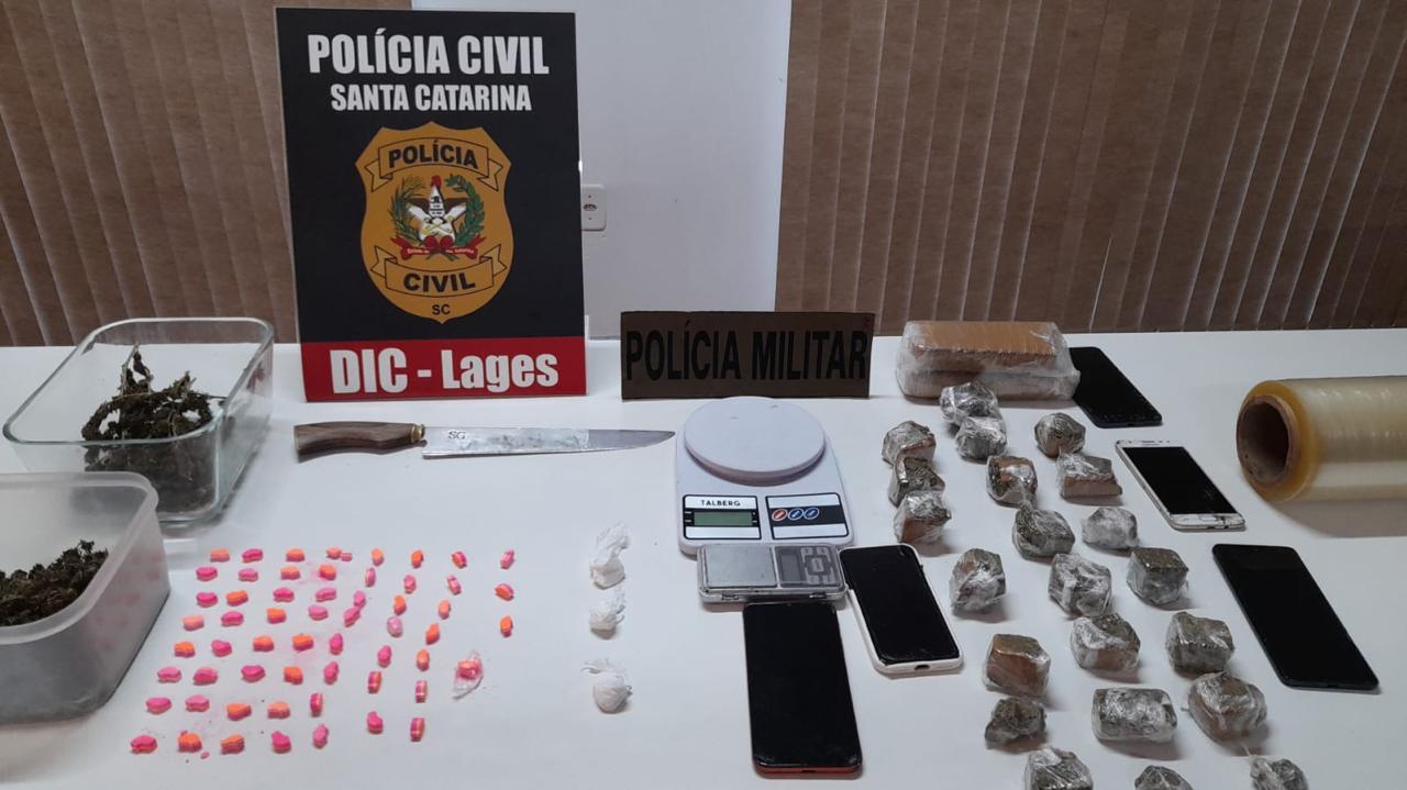 Operação da DIC de Lages com apoio da PMSC resulta na prisão de sete pessoas