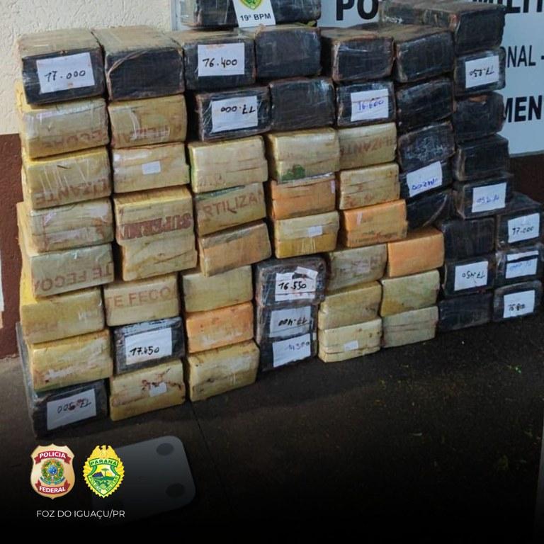 PF e PM/PR apreendem uma tonelada de drogas