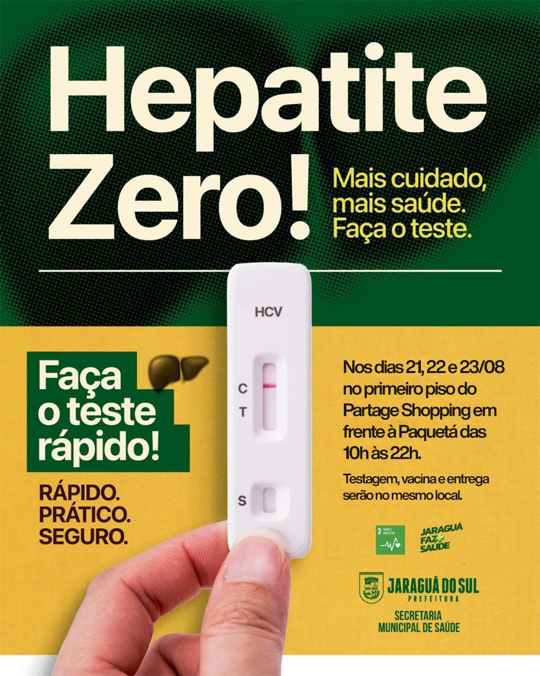 Jaraguá Hepatite Zero ocorrerá de 21 a 23 de agosto no shopping