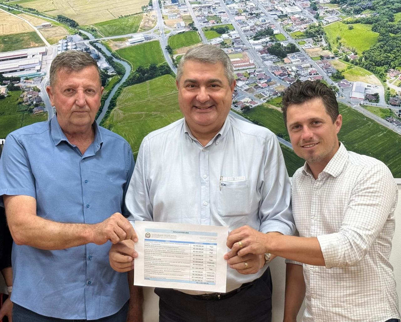 Lunelli destina R$ 5,3 milhões em emendas para Massaranduba