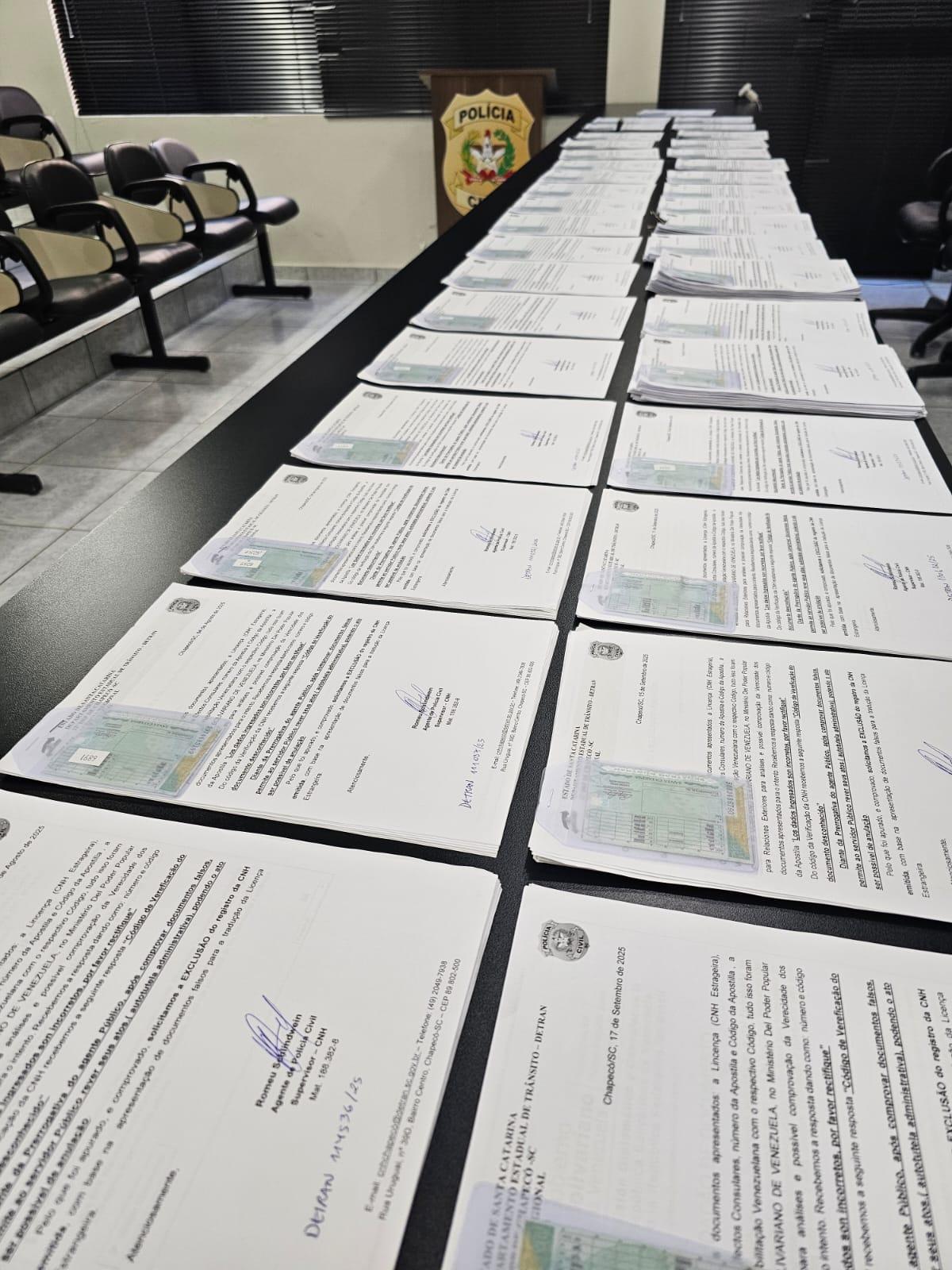 Polícia Civil investiga mais de 100 casos de falsidade em procedimentos de trânsito em Chapecó