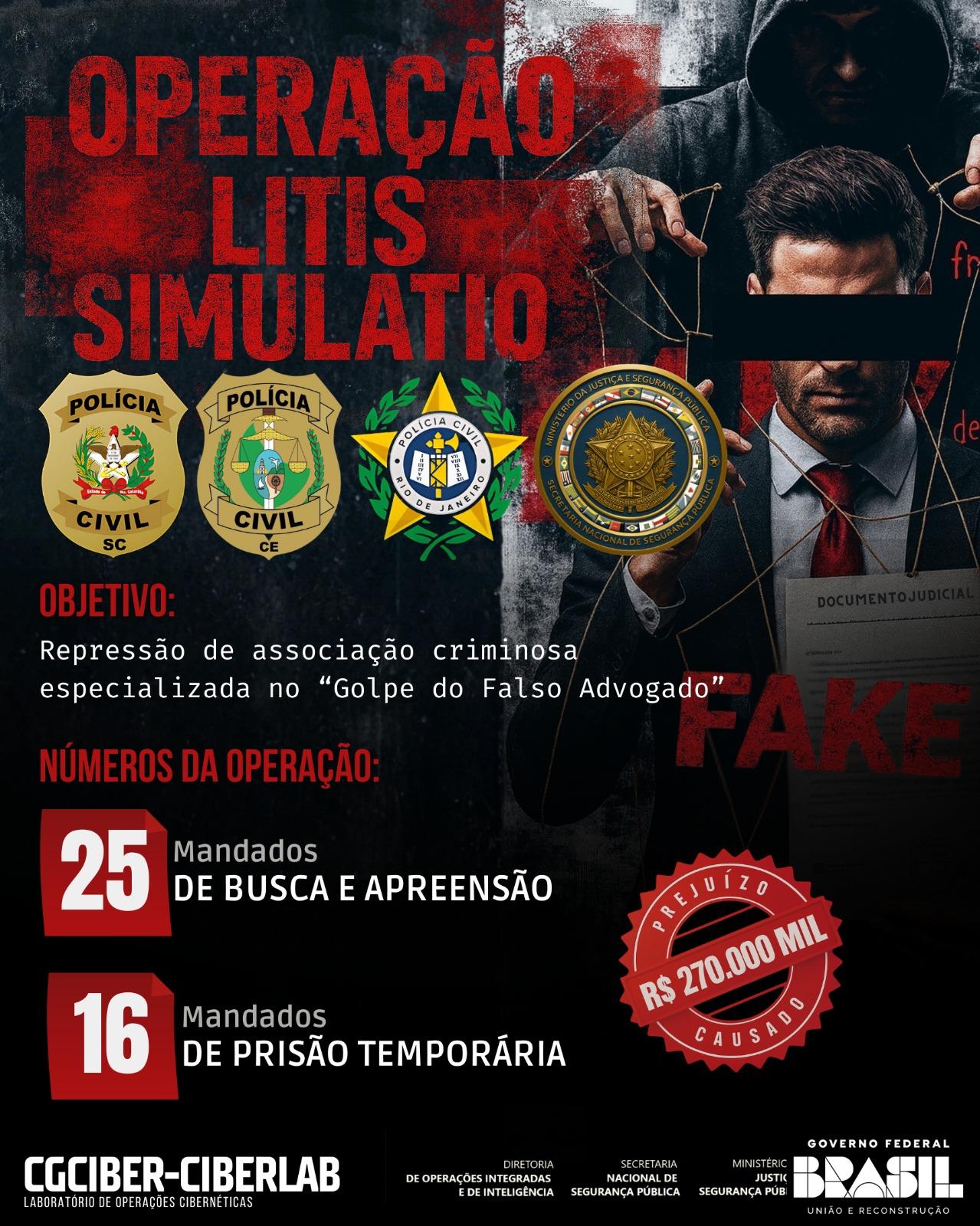 Polícia deflagra Operação Litis Simulatio