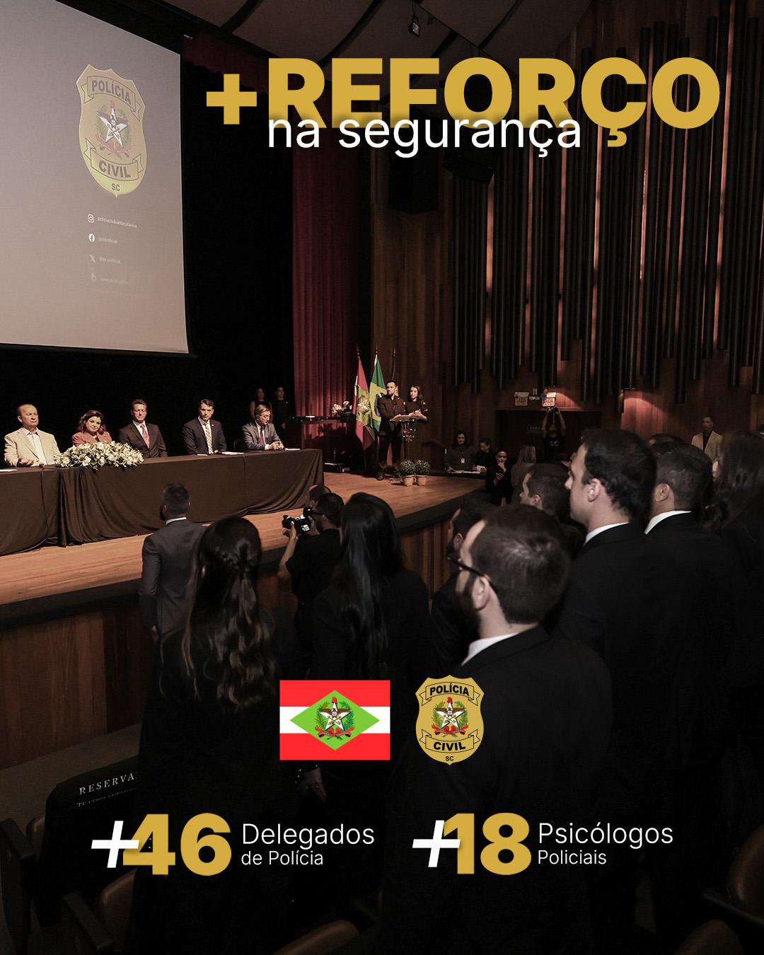 Polícia Civil nomeou mais 46 delegados e 18 psicólogos