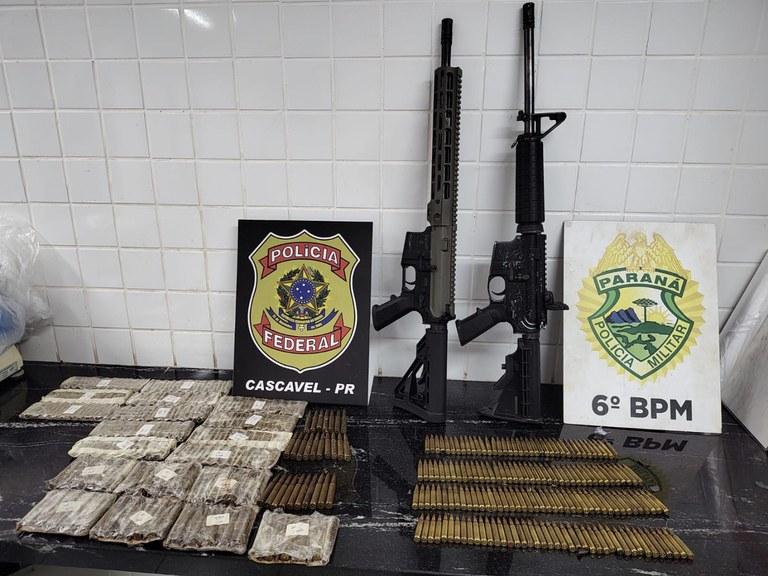 PF e PMPR interceptam encomenda com dois fuzis e munições em Cascavel/PR