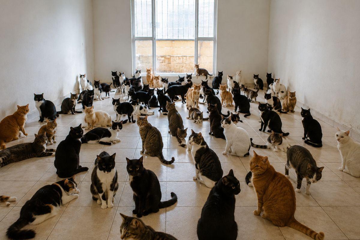 Após descumprimento de acordo, MPSC ajuíza ação contra tutora dos 400 gatos encontrados em um apartamento em Concórdia