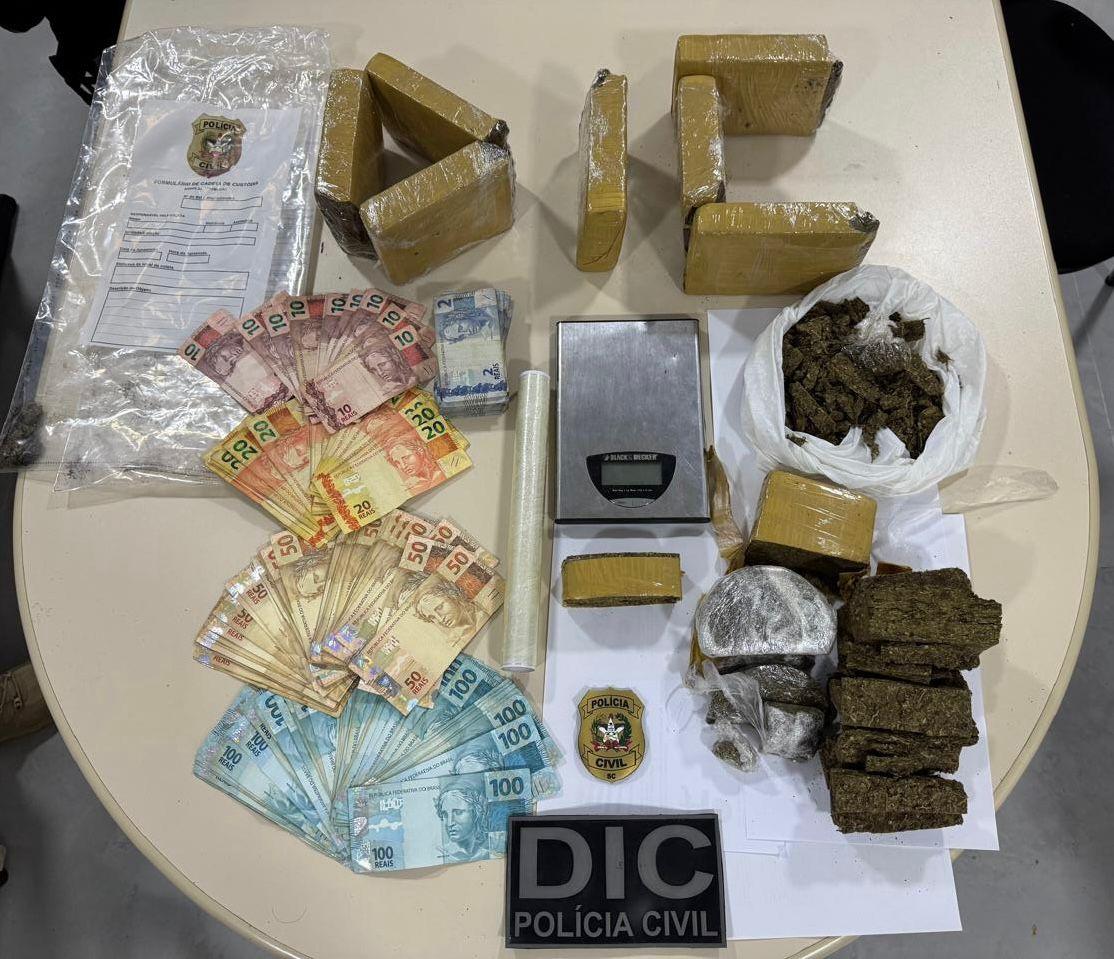 Polícia Civil prende investigado por tráfico e apreende mais de cinco quilos de maconha em Curitibanos