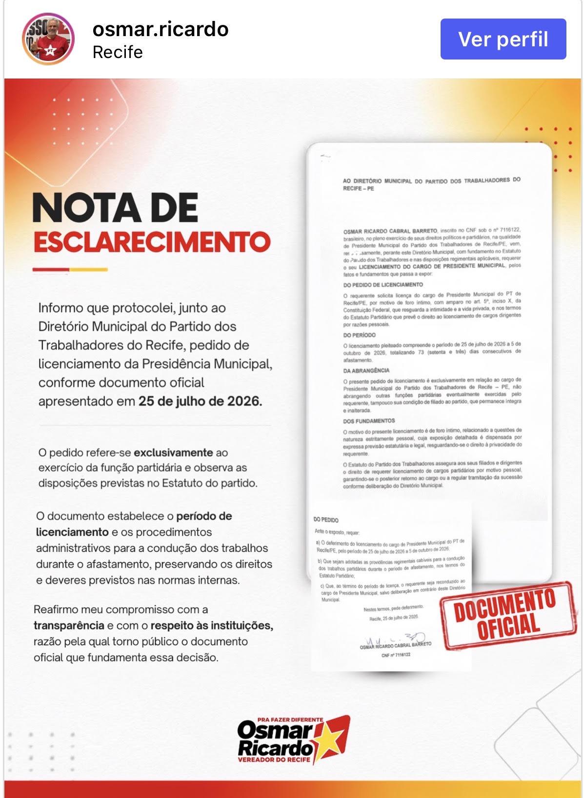 Comunicado oficial
