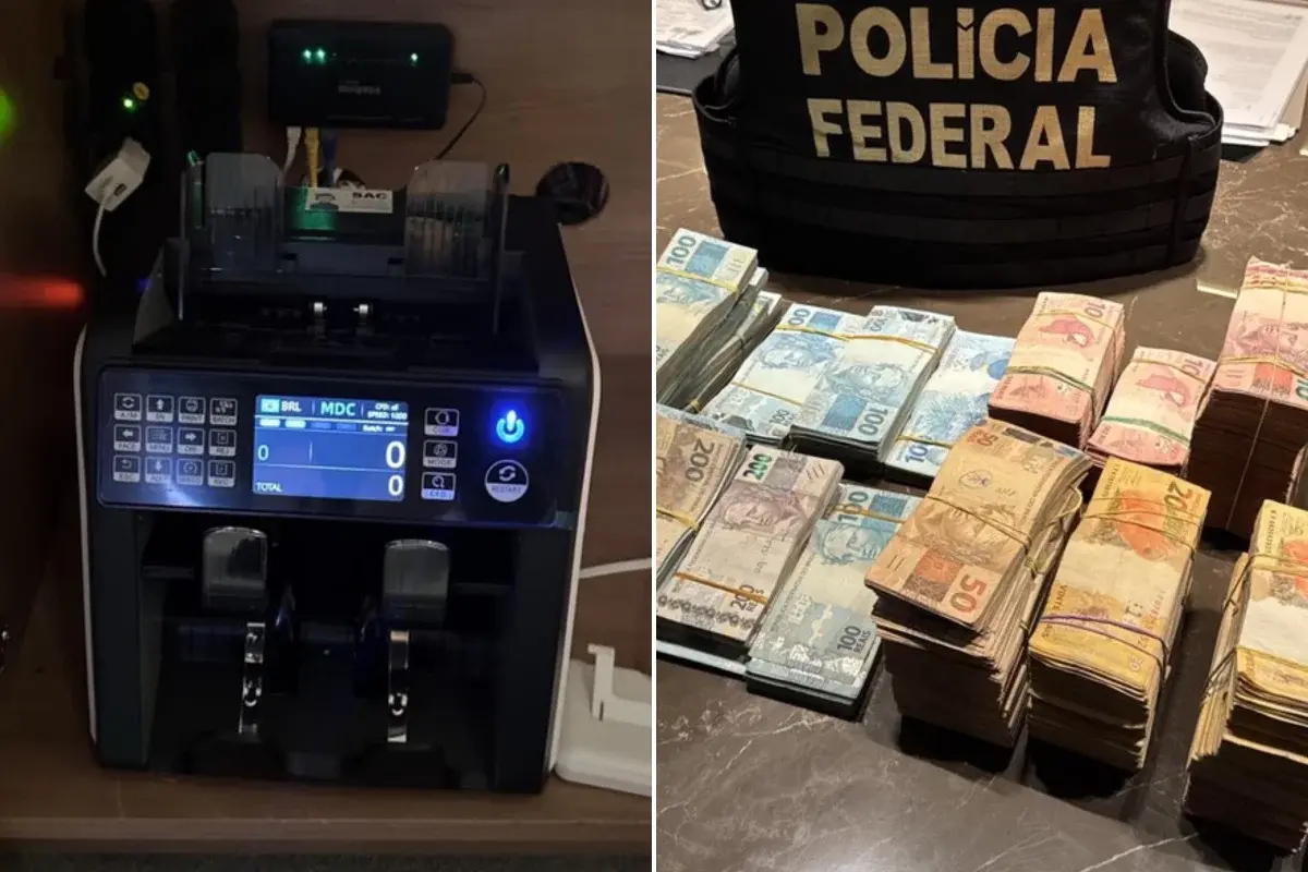 PF acha máquina de contar cédulas e pilhas de dinheiro