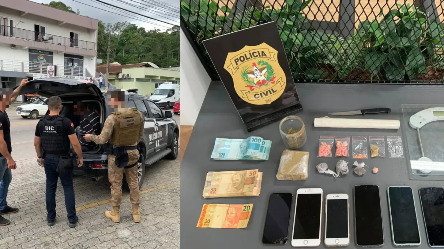 Polícia Civil realiza ação contra o tráfico de drogas no bairro Azambuja, em Brusque