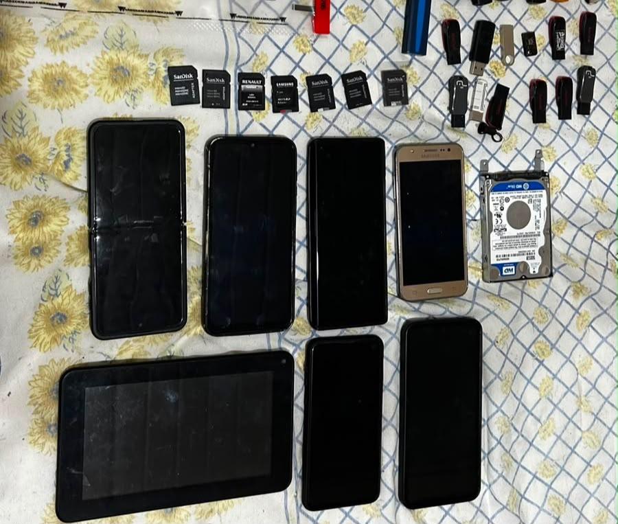 Material apreendido pela polícia