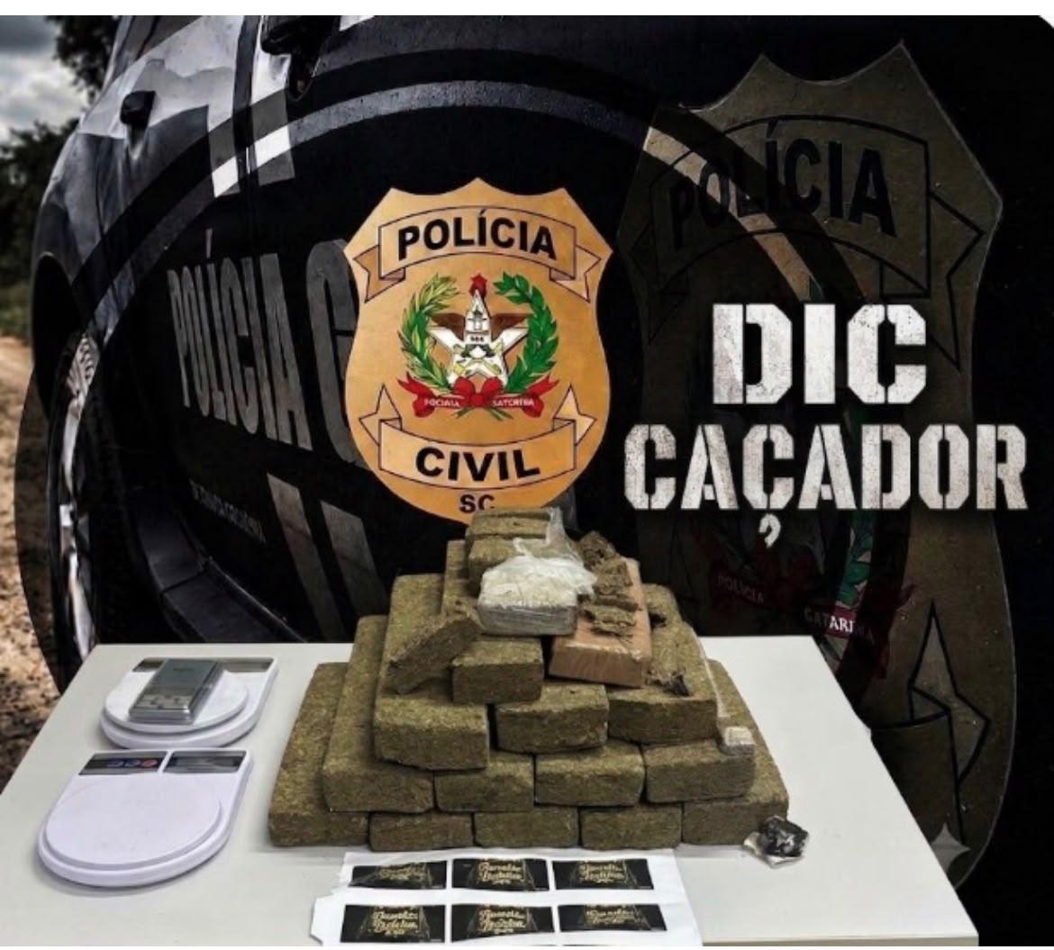 Polícia Civil prende homem em flagrante por tráfico de drogas durante operação em Caçador