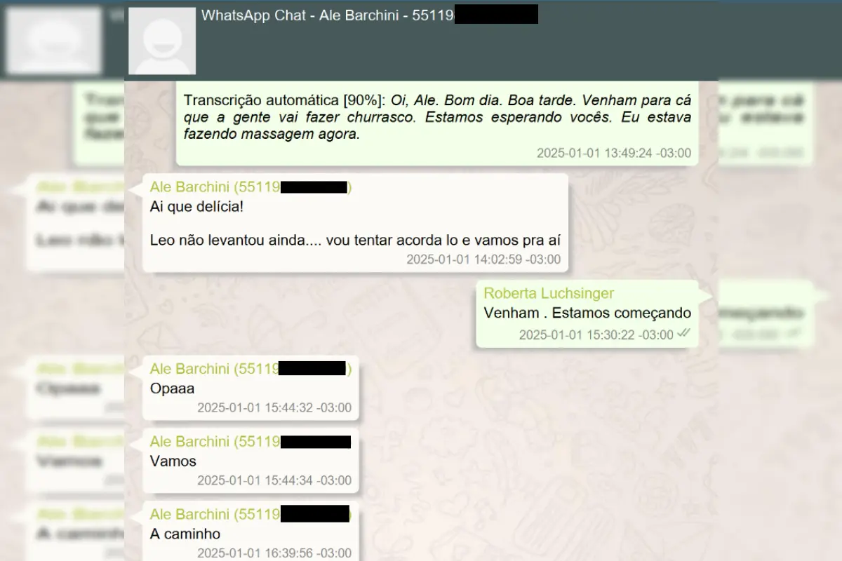 Prints das conversas do convescote