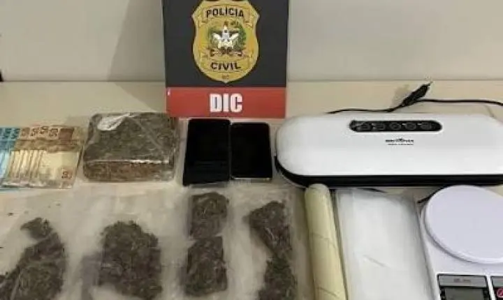 Polícia Civil cumpre mandados de busca e apreensão em investigação sobre tráfico de drogas na região norte de Blumenau.